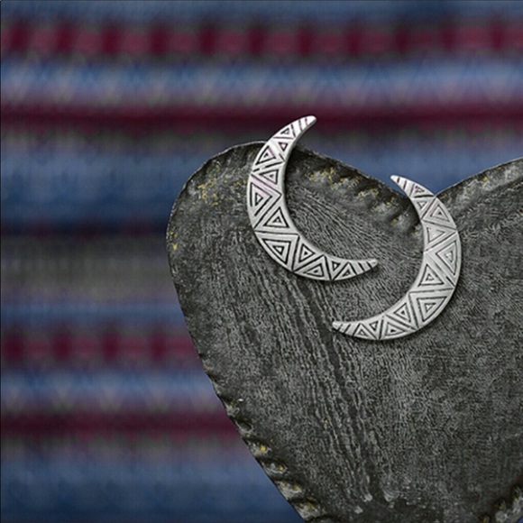 BOGO Moon Statement Stud Silver Earrings 🌙 - Picture 2 of 7